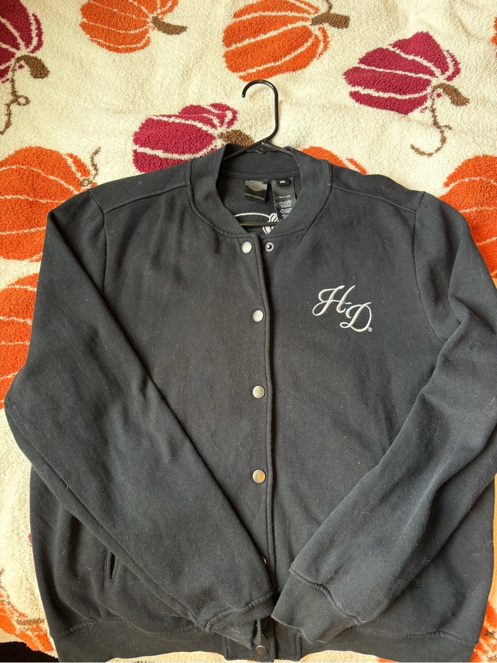 Y2K Harley-Davidson Black Unisex Varsity Jacket with HD Script